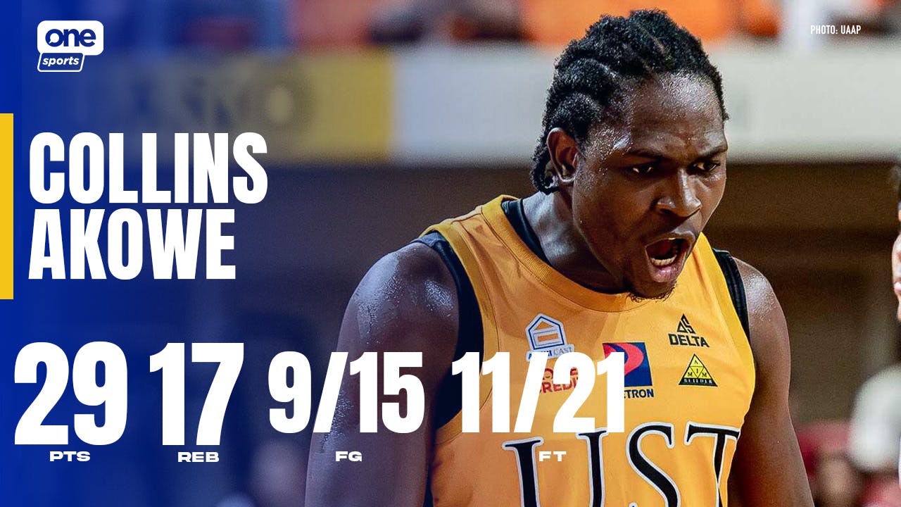 Rookie Collins Akowe introduces self with monster double-double for UST | UAAP Highlights