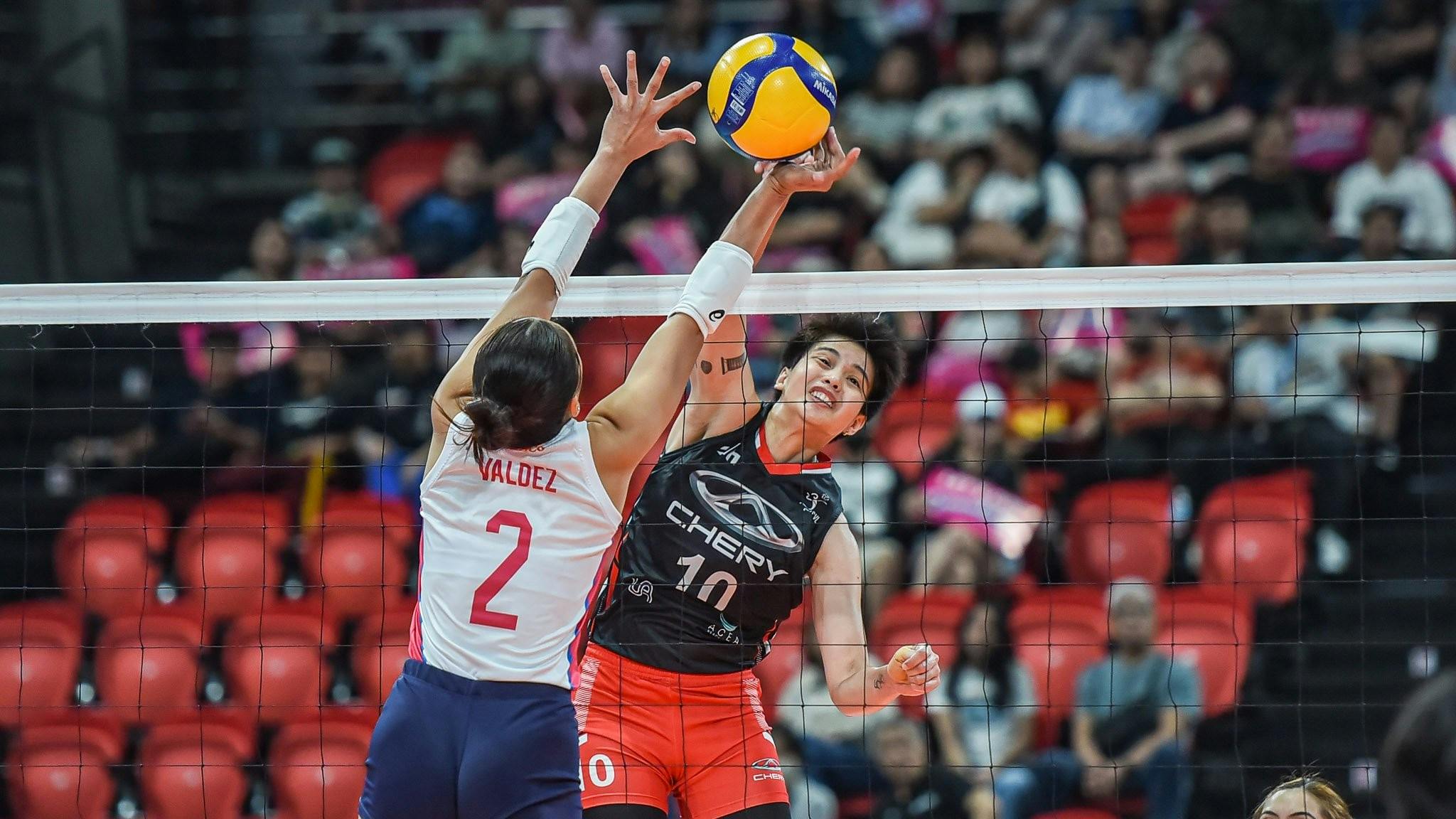 Ara Galang brushes off fatigue as Chery Tiggo rights ship vs Creamline in PVL invitational
