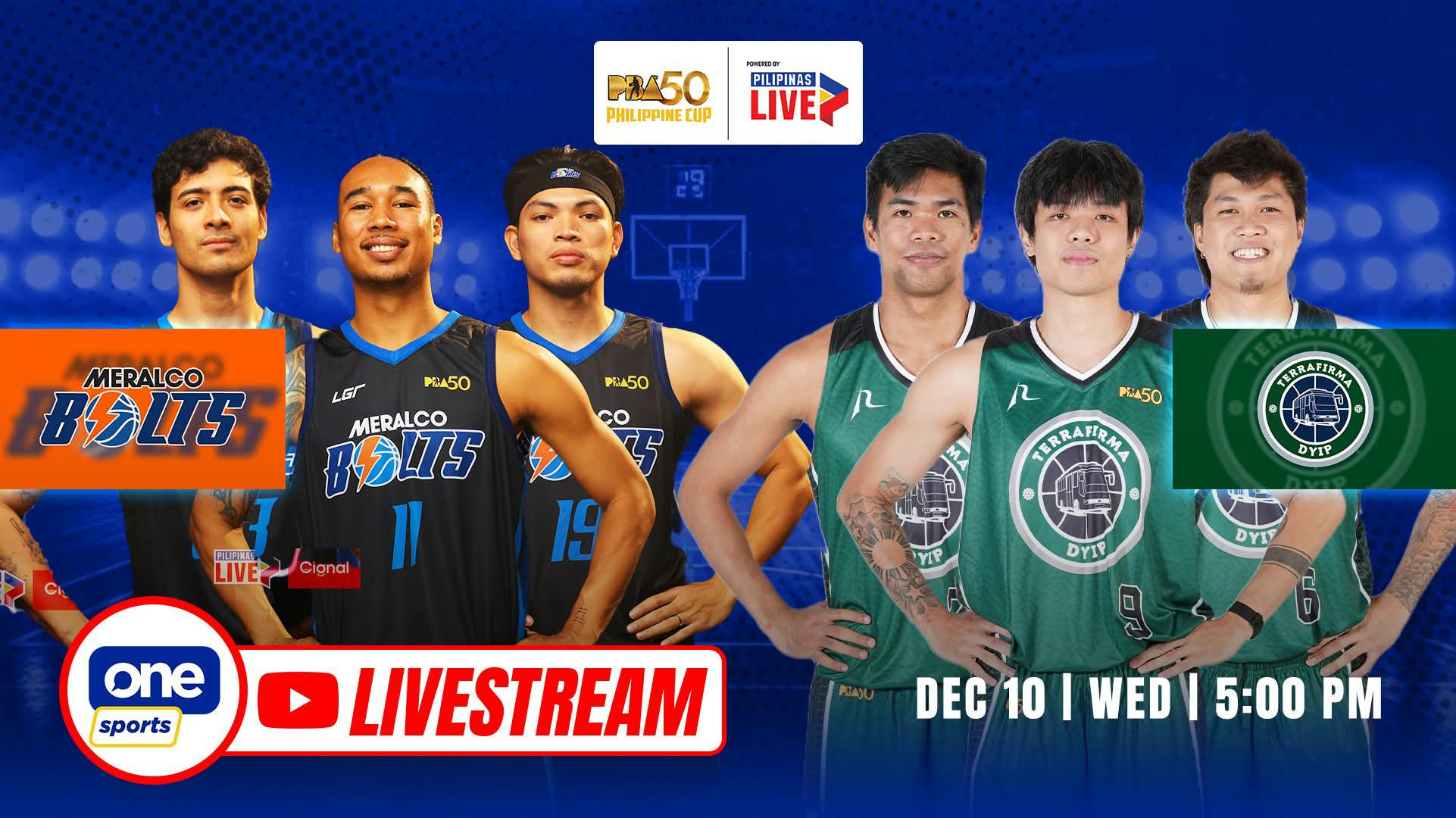 PBA LIVESTREAM: Meralco Bolts vs Terrafirma Dyip | Philippine Cup