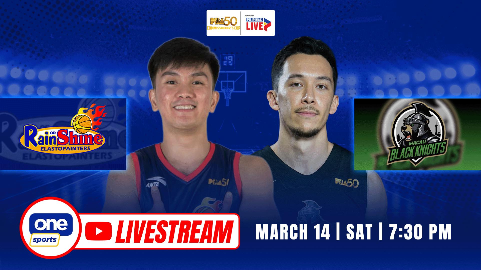 PBA LIVESTREAM: Rain or Shine vs Macau | Season 50 Commissioner