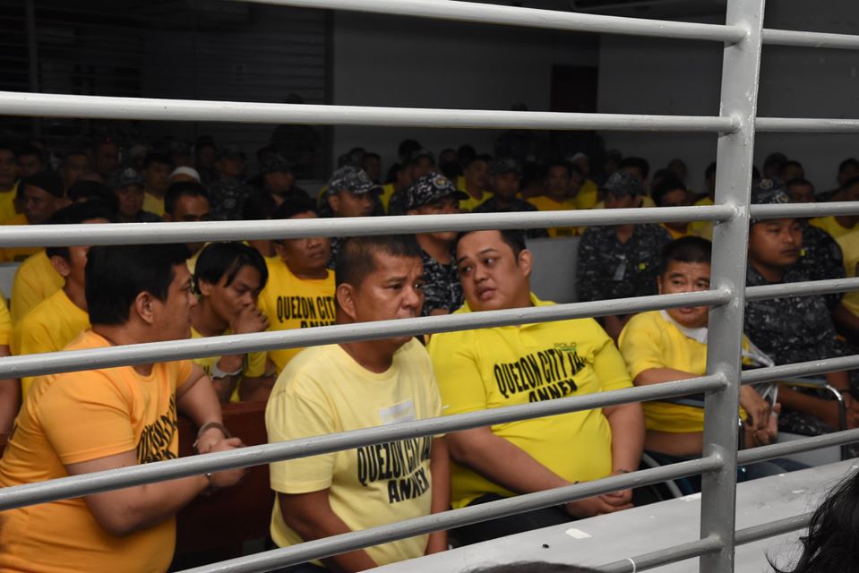 Several members of the Ampatuan family are shown during the promulgation of the decision on the Maguindanao massacre case at Camp Bagong Diwa in Taguig City on Dec. 19, 2019.  Photo courtesy of Supreme Court