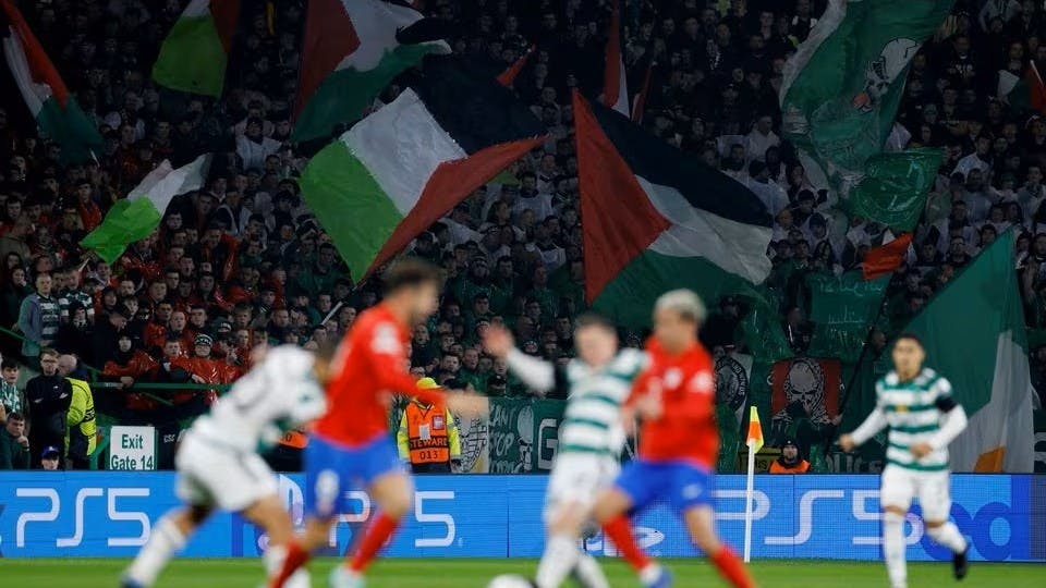 Celtic fined for fans displaying Palestine flags in Champions League game
