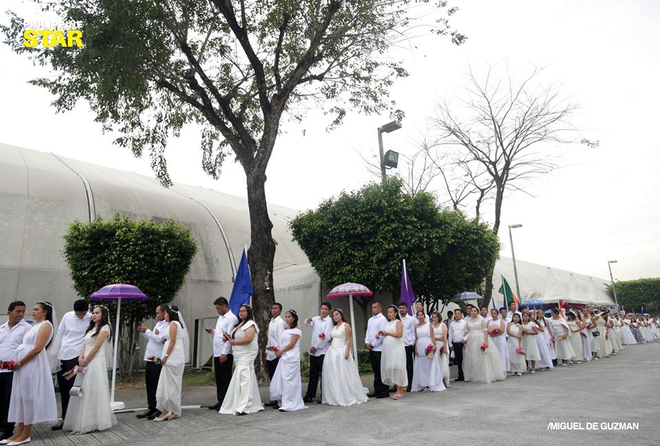 Around 2,000 couples tie the knot during a mass wedding sponsored by the Pag-IBIG Fund at the PICC Forum Tent in Pasay City as part of the Valentine's Day celebration on Feb. 14, 2018. Photo by Miguel de Guzman, The Philippine STAR Around 2,000 couples tie the knot during a mass wedding sponsored by the Pag-IBIG Fund at the PICC Forum Tent in Pasay City as part of the Valentine's Day celebration on Feb. 14, 2018. Photo by Miguel de Guzman, The Philippine STAR