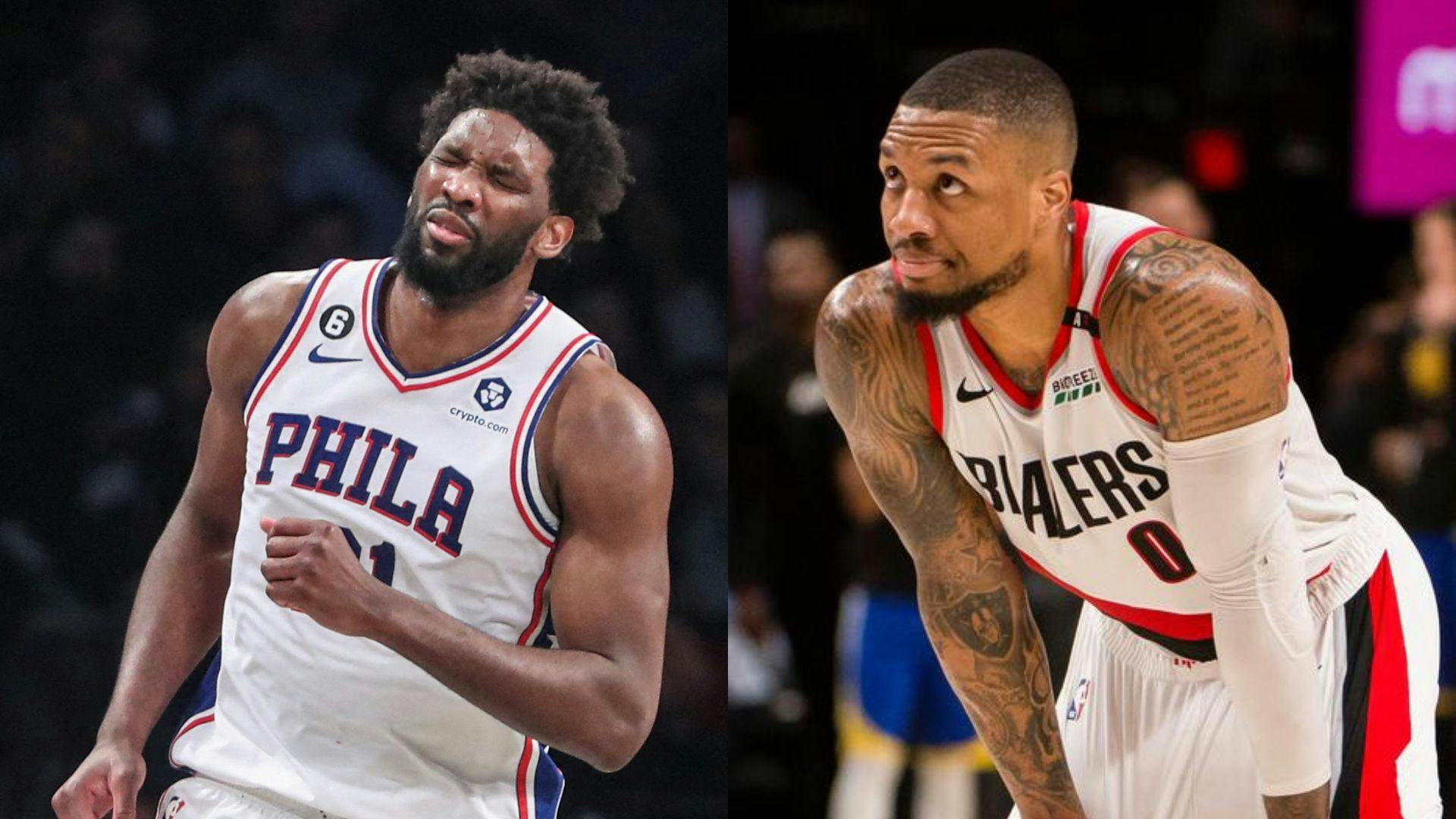 Damian Lillard reacts to Joel Embiid seemingly throwing his teammates under the bus