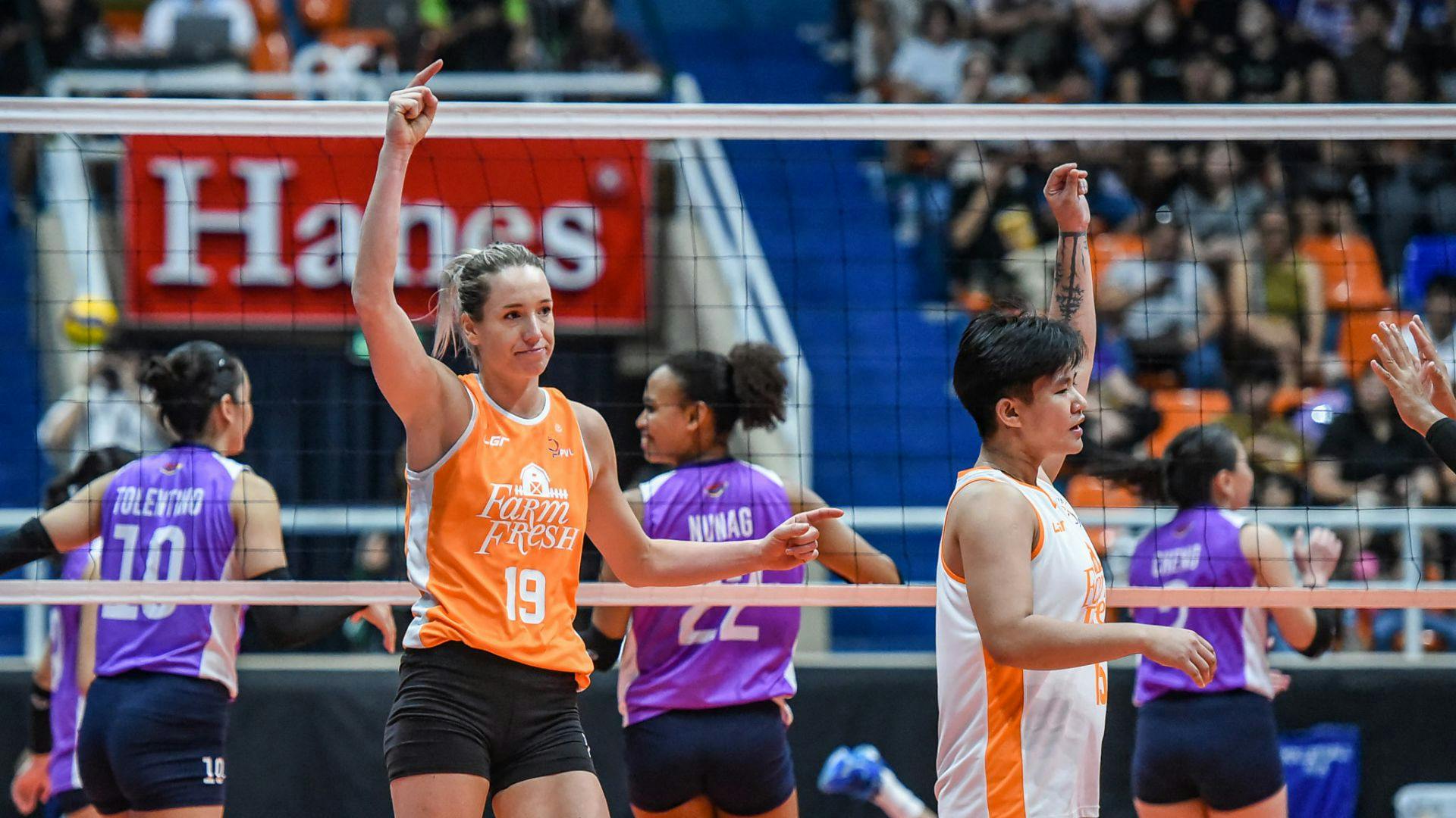 PVL: Farm Fresh holds off Choco Mucho to seal top 3 spot in Pool A 