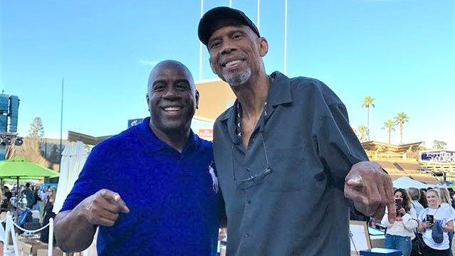 Kareem Abdul-Jabbar on X: KAJ 33 Purple Lakers T-Shirt