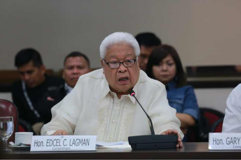 Albay Rep. Edcel Lagman speaks during a hearing on the impeachment case against seven Supreme Court justices in 2018. File photo by Michael Varcas, The Philippine STAR