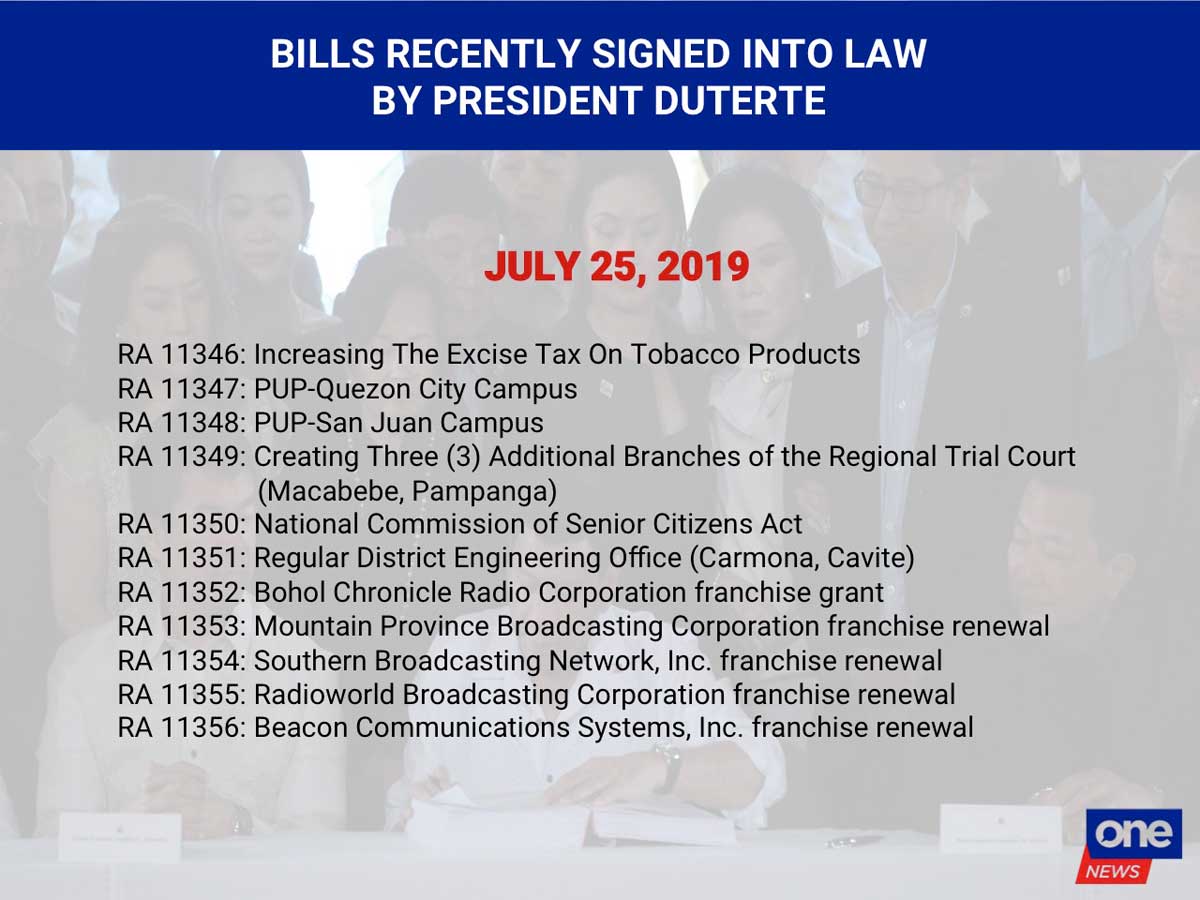 Atty. Manuel J. Laserna Jr.: Duterte signed 27 new laws in July ...