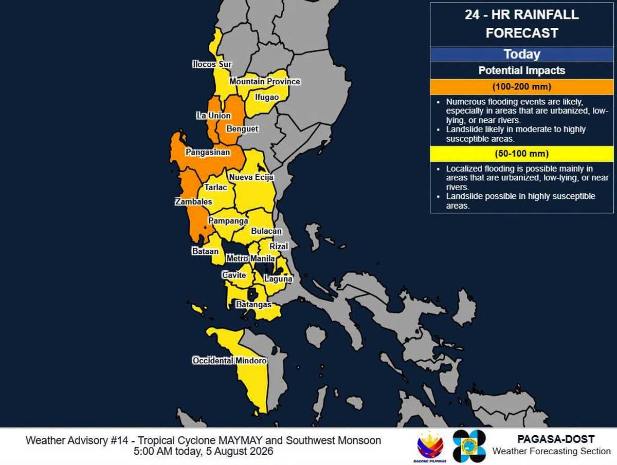 Maymay Intensifies Into Tropical Storm; Signal No. 2 Hoisted Over Areas In Luzon