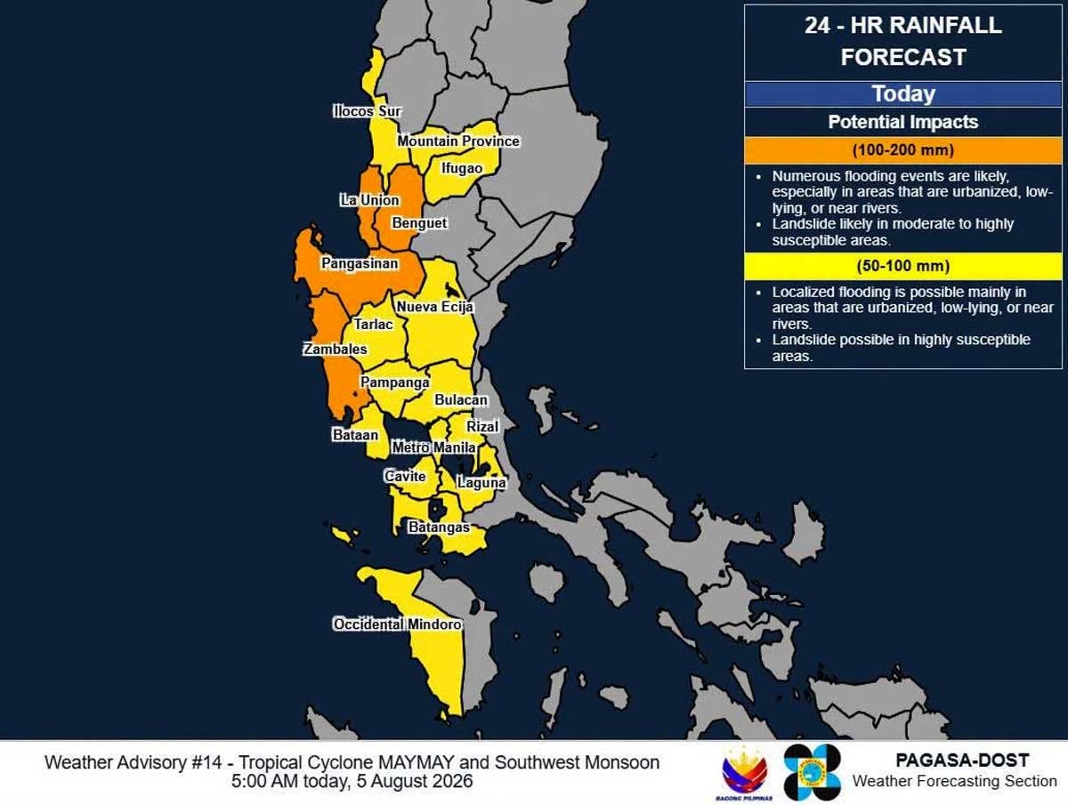Maymay Intensifies Into Tropical Storm; Signal No. 2 Hoisted Over Areas In Luzon