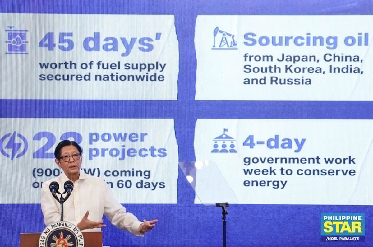 Marcos On Oil Supply: No Need To Panic