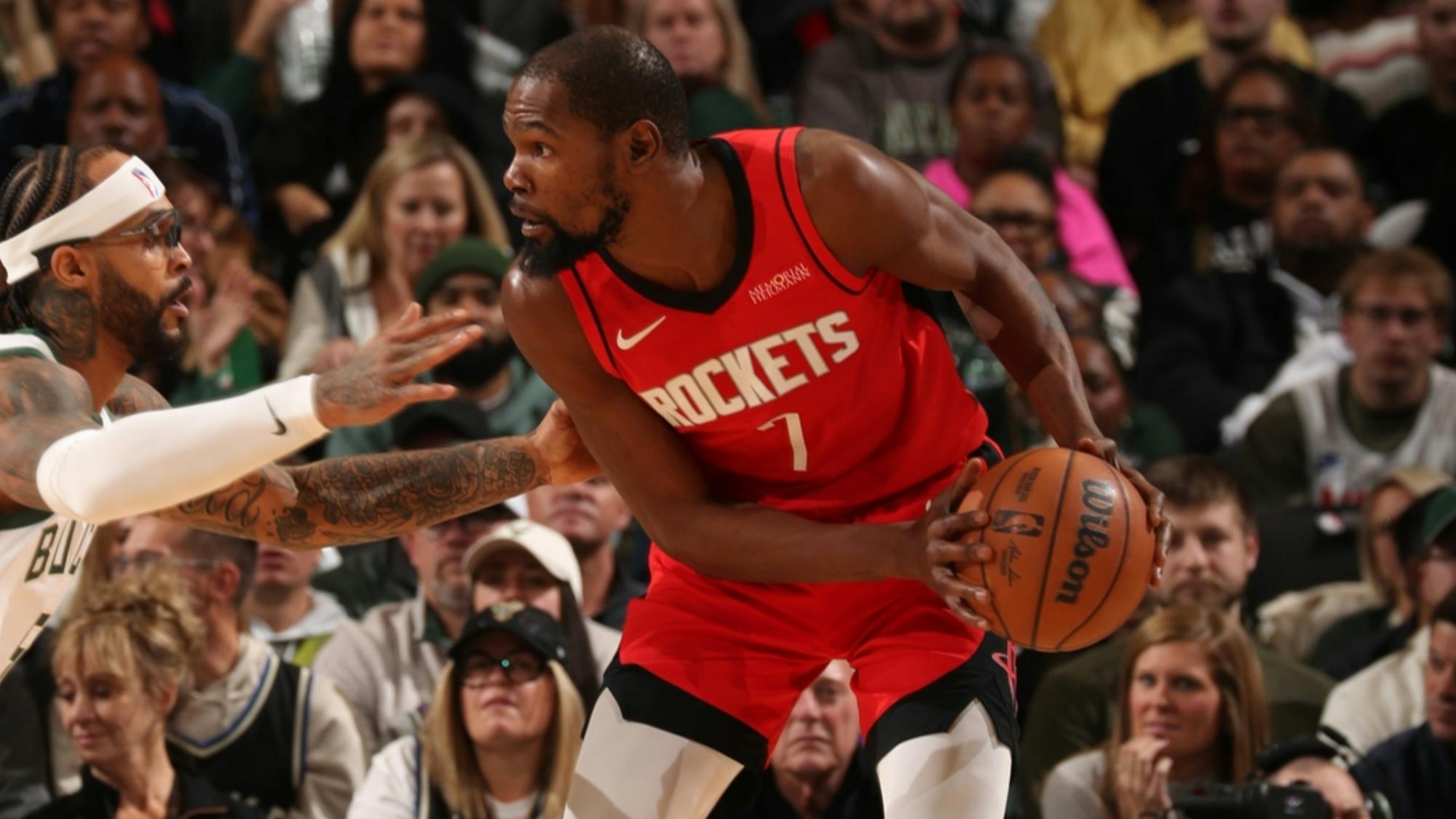 Kevin Durant out duels Giannis Antetokounmpo as Rockets rally past Bucks