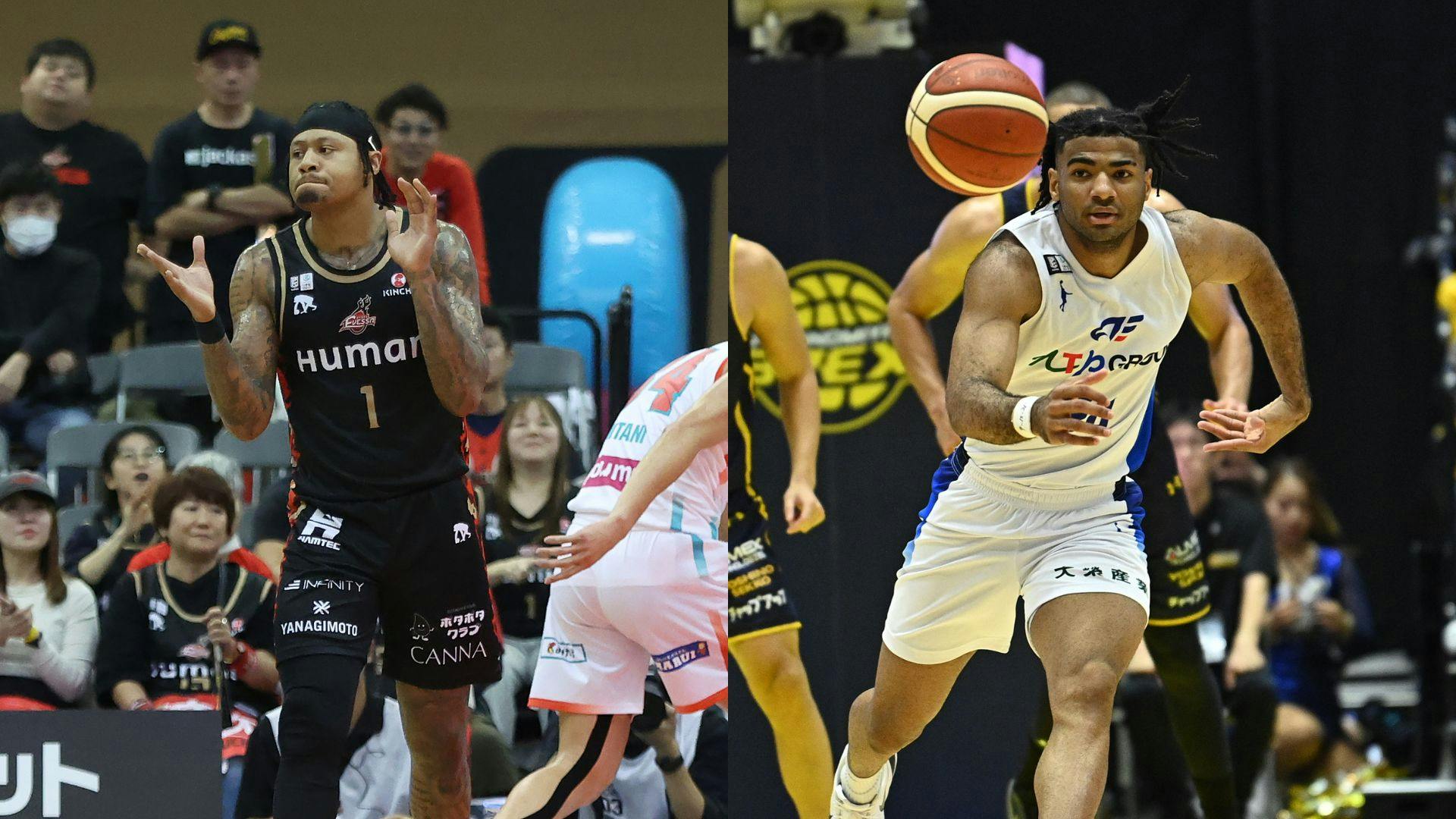 Ray Parks Jr. offers advice to Francis Lopez for Japan B.League Slam Dunk Contest