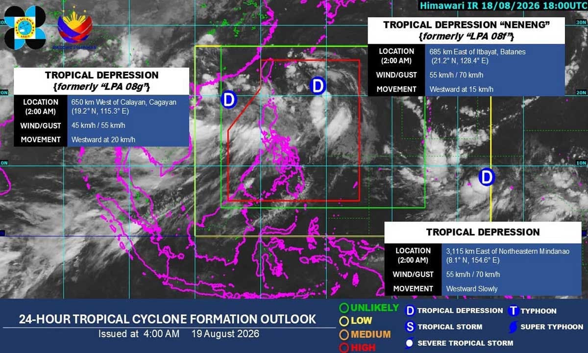 Tropical Depression Neneng To Enhance Monsoon Rains