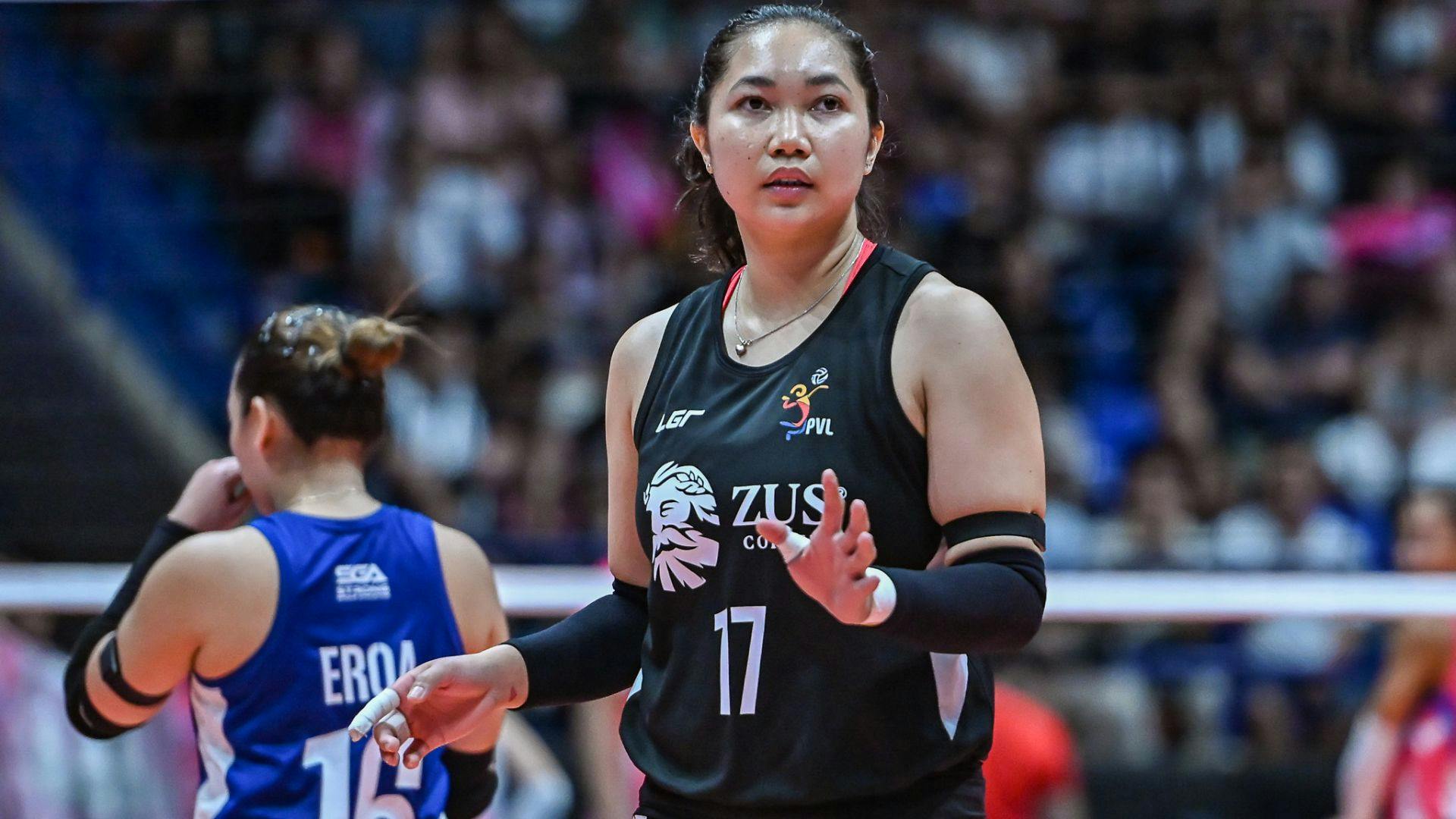 Fiola Ceballos, ZUS Coffee search for rhythm vs Farm Fresh in PVL All-Filipino duel