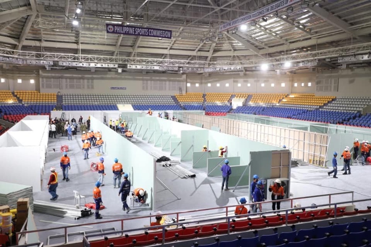 The Ninoy Aquino Stadium at the Rizal Memorial Sports Complex was converted into a 112-bed capacity medical facility to accommodate COVID-19 patients. Photo by BCDA