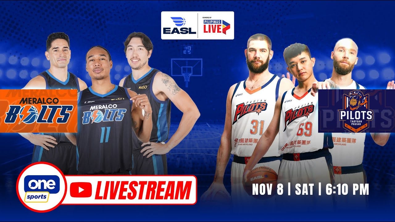 EASL LIVESTREAM: Meralco Bolts vs Taoyuan Pauian Pilots