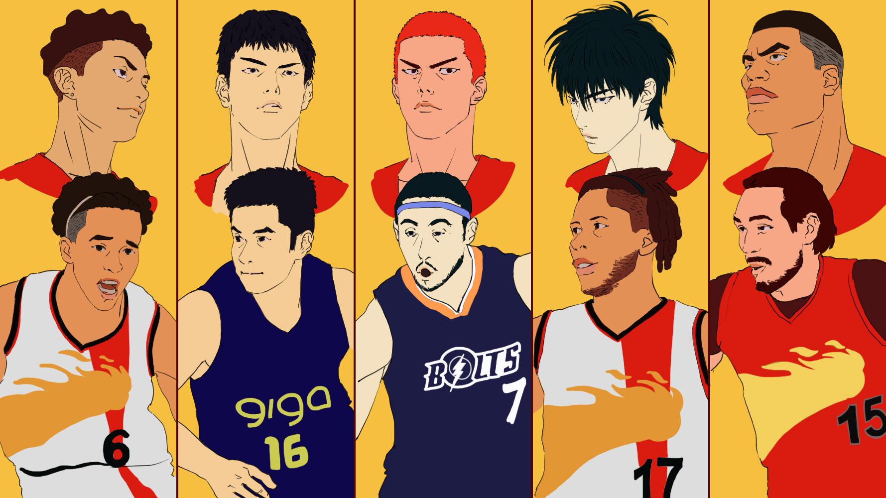 Anime sports basketball Slam Dunk Series Hanamichi Sakuragi Character  wallpaper | 1440x2141 | 723425 | WallpaperUP