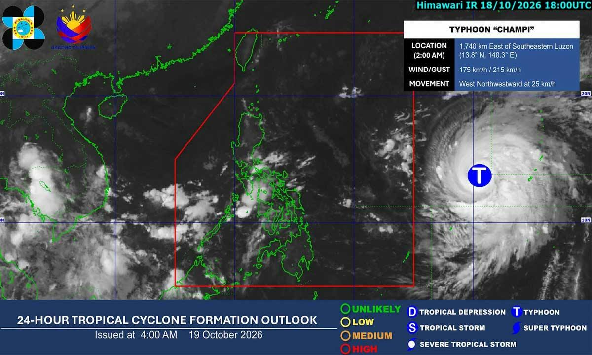Super Typhoon Weakens, Enters PAR Tuesday, Oct. 20